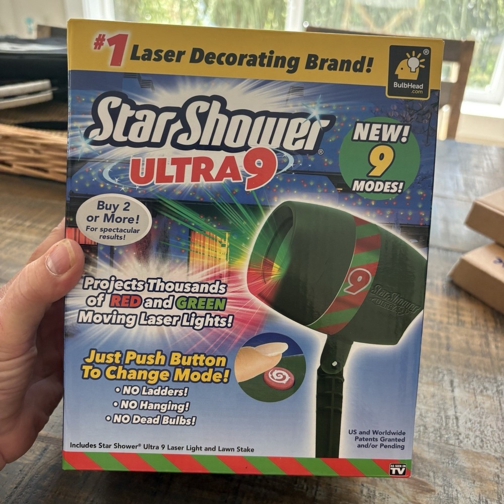 Star Shower Ultra 9 Outdoor Holiday Laser Light Show AS-SEEN-ON-TV, New 9 Modes